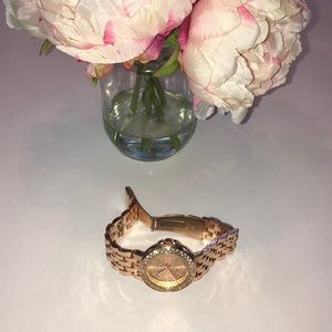 Rose Gold Rhinestone Watch
